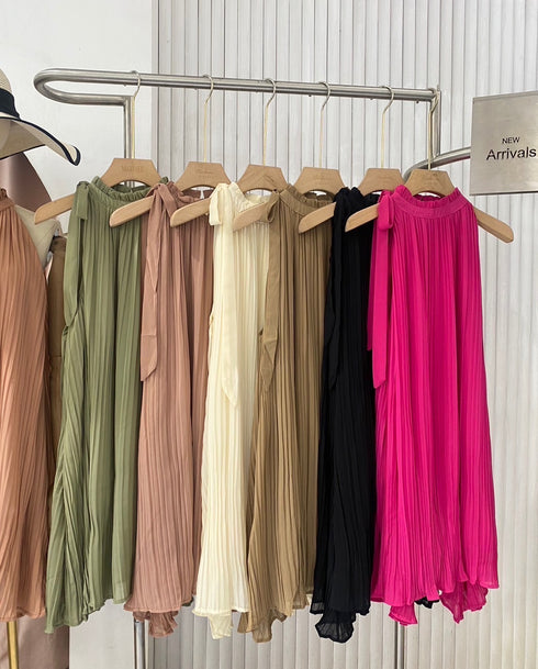 Women Pleated Mid Length Dresses